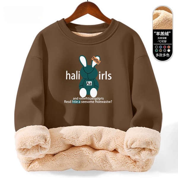 Áo sweater len áo sweater nam Áo hoodie cổ tròn nam nữ mẫu mới thu đông dày lông cừu thương hiệu sành điệu áo cặp đôi rộng rãi giữ ấm áo khoác áo mặc trong