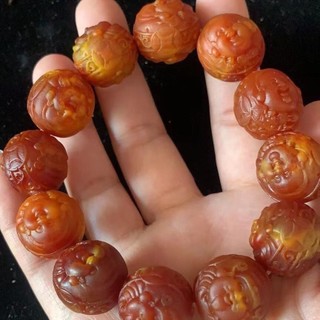 Hổ phách Ambergris Hổ phách Giàu có Vòng tay Thần tài Vận may Đầy đủ Vòng tay nước hoa di chuyển 3.13