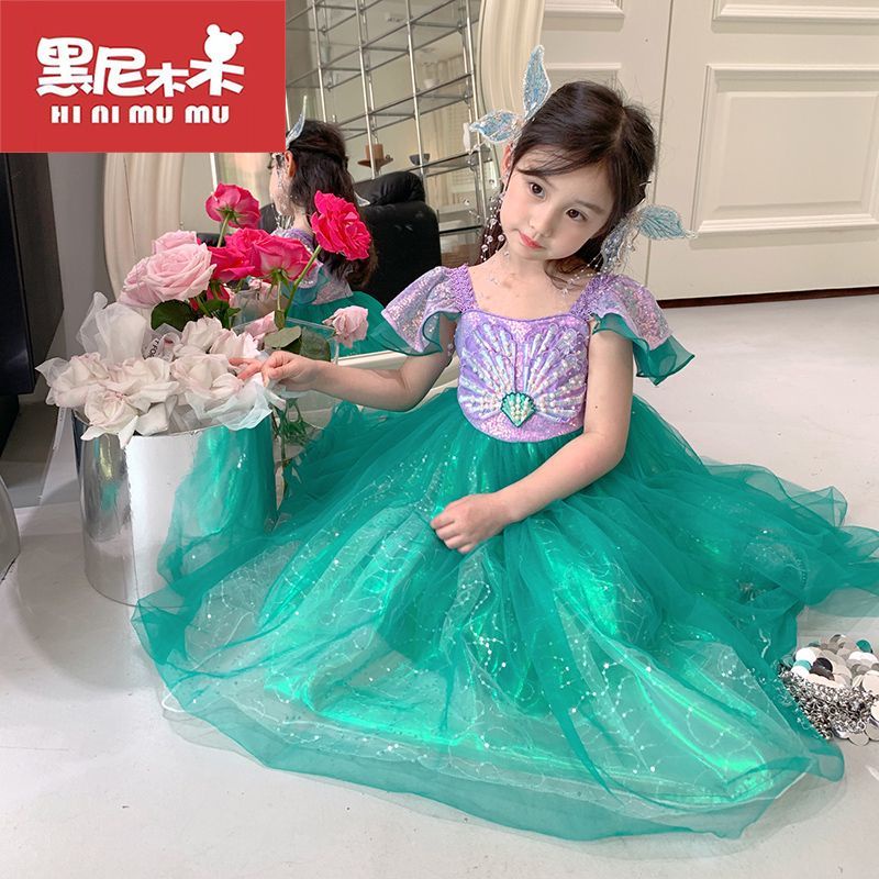 Đầm Công Chúa Tiên Cá Phong Cách Mùa Hè Mới Cho Bé Gái#2398