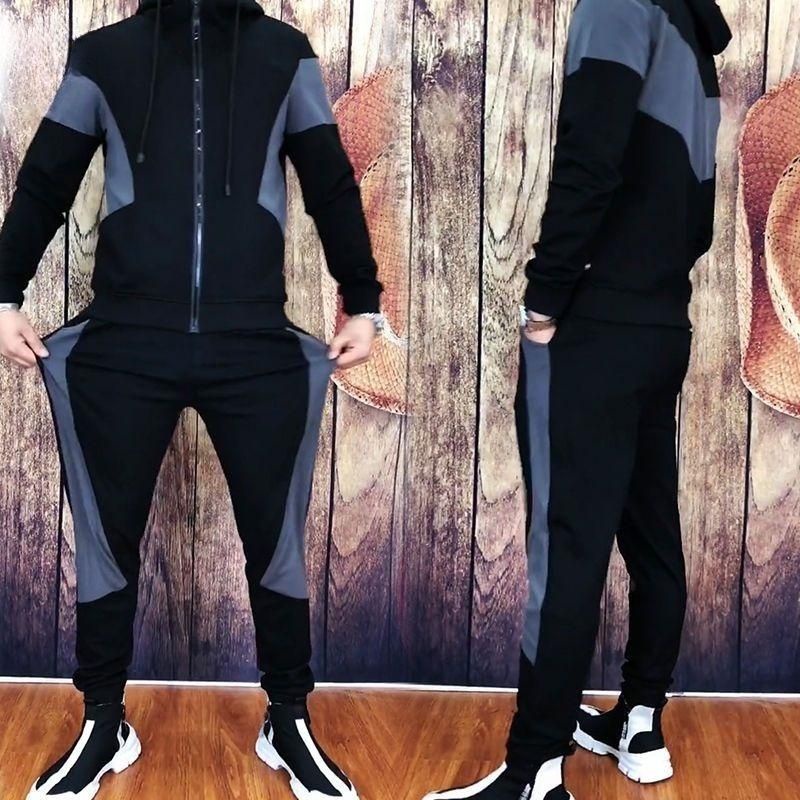 Set Đồ Thể Thao Hai Món Áo Hoodie Tay Dài Thời Trang Mùa Thu Cho Nam