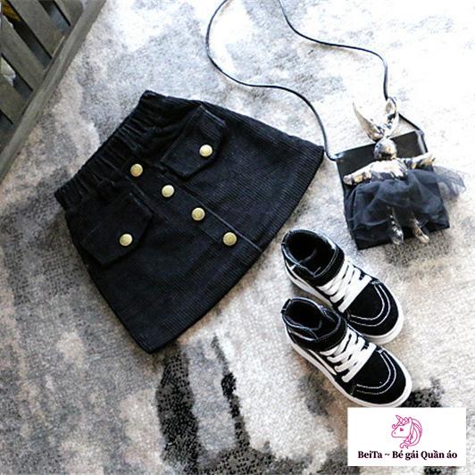 Chân Váy Nhung Dáng Chữ a Phong Cách Phương Tây Thời Trang Xuân Thu Mới Cho Bé Gái
