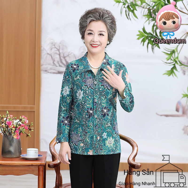 XL-5XL Áo Sơ Mi Cổ Bẻ Cho Người Trung Niên Và Cao Tuổi Bộ Hai Chiếc Áo Sơ Mi Rộng Rãi Cho Người Già Bộ Đồ Mỏng