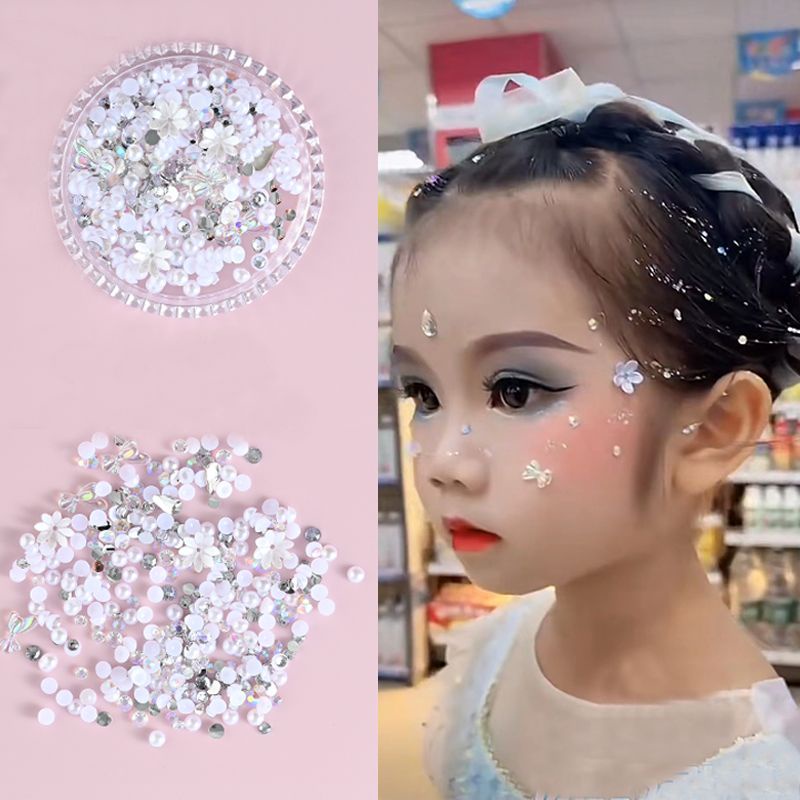 Miếng Dán Mặt Trẻ Em Hình Bướm Đính Đá Lấp Lánh Siêu Thơ Mộng