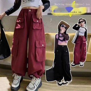 Quần Yếm cotton Ống Rộng Thời Trang Xuân Thu Dành Cho Bé Gái