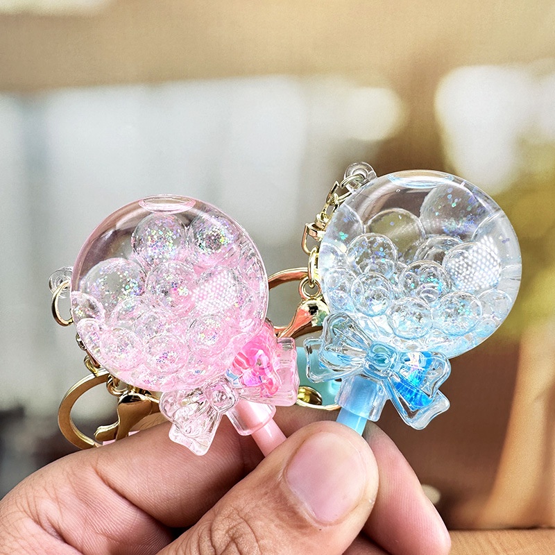 Móc Khóa Hình Kẹo Mút Nhỏ Nhắn Lấp Lánh Dễ Thương Cho Bé Gái