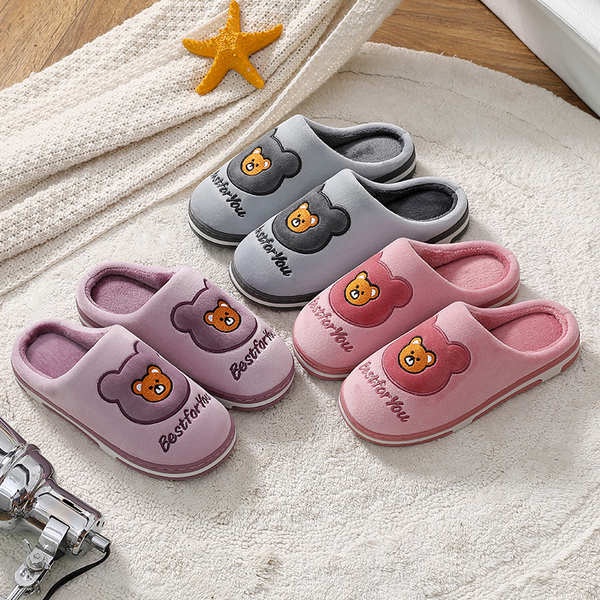 Dép Bông Đi Trong Nhà Chống Trượt Họa Tiết Hoạt Hình Dễ Thương