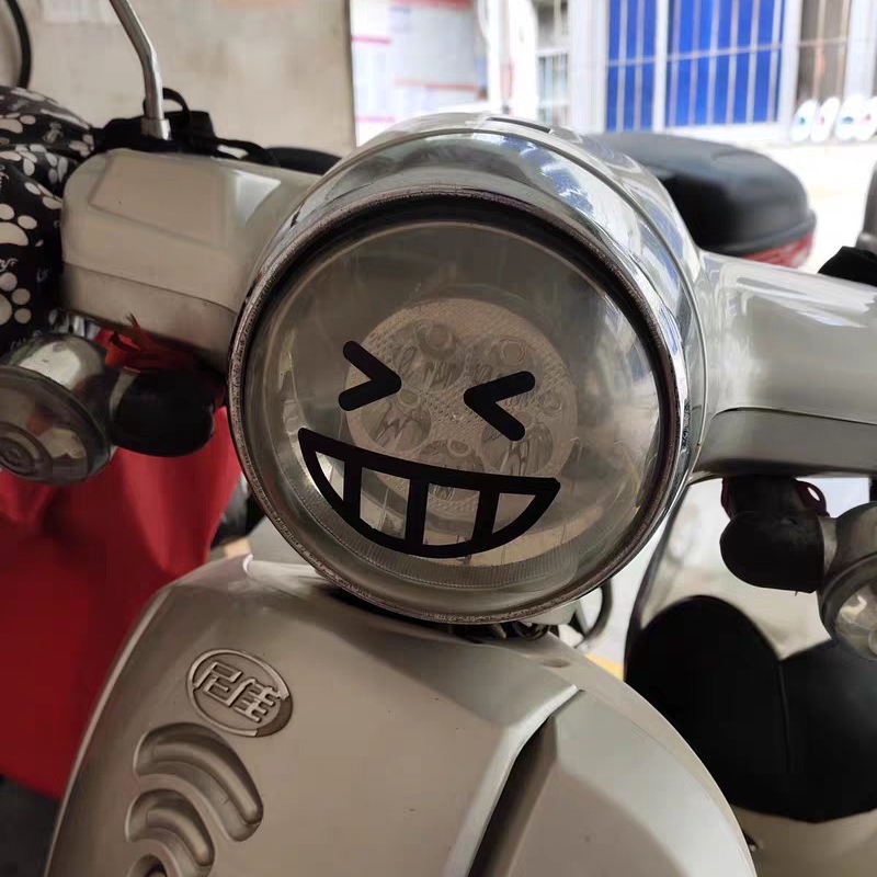 Nhãn Dán Trang Trí Đèn Pha Xe Máy / Xe Đạp Điện jialing coco Hình Mặt Cười Động Vật Chống Nước Sáng Tạo