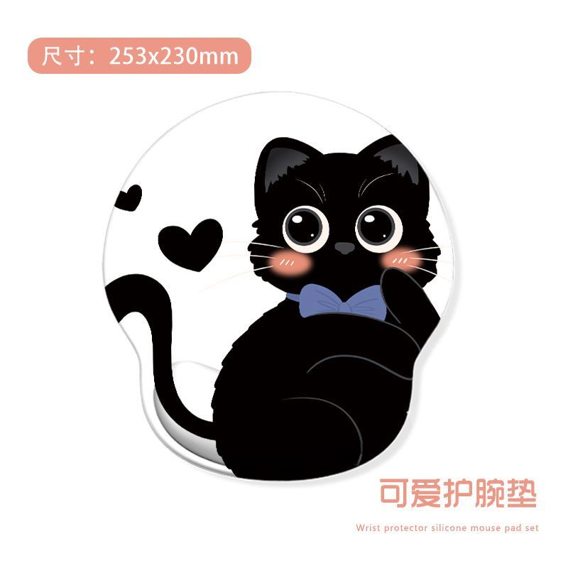 Đệm Kê Cổ Tay Sử Dụng Chuột / Bàn Phím Bằng Silicon Dày Chống Trượt Hình Mèo Hoạt Hình