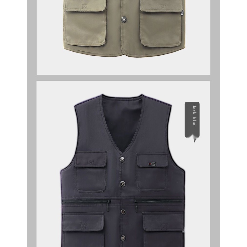 Áo Khoác Câu Cá Cộc Tay Nhiều Túi size Lớn Cho Đàn Ông Trung Niên