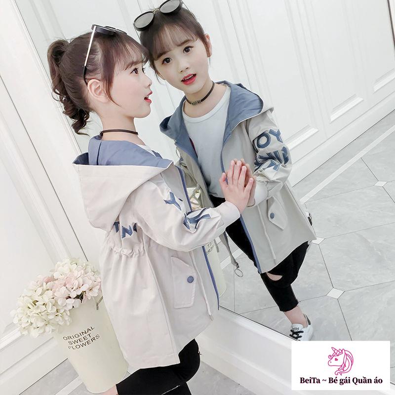 Áo Khoác Gió Phong Cách Hàn Quốc Thời Trang Xuân Thu Cho Bé Gái