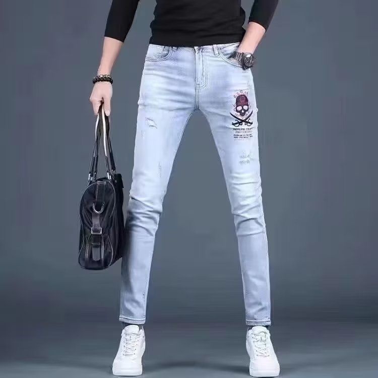 Quần jeans Dài Thêu Họa Tiết Phong Cách Hàn Quốc Thời Trang Mùa Thu Mới Cho Nam