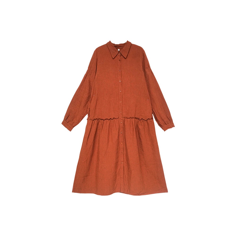 Hàng Mới Về Mới Đầm cotton Lanh Tay Dài Dáng Rộng Phong Cách Pháp Cổ Điển Thời Trang Xuân Thu 2023