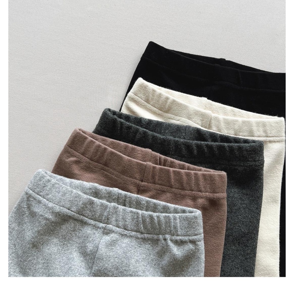 Quần Legging Siêu Mềm Co Giãn Màu Trơn Phong Cách Hàn Quốc Cho Bé