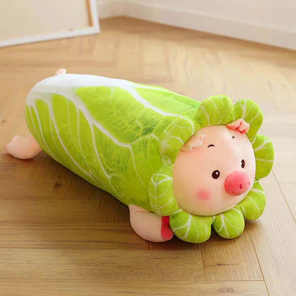 Hoa gấu bông gấu bông mini Đồ chơi nhồi bông búp bê heo ngủ dài gối ôm búp bê bắp cải đệm heo búp bê đồ chơi nhồi bông quà tặng nữ