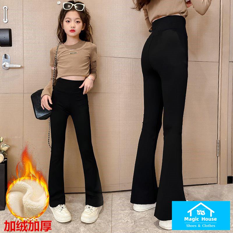 Quần Legging Lót Lông Cừu Dày Dáng Ôm Thời Trang Thu Đông Cho Bé Gái