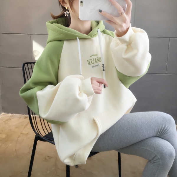 Áo Hoodie Dáng Rộng Thời Trang Thu Đông Phong Cách Hàn Quốc Cho Nữ