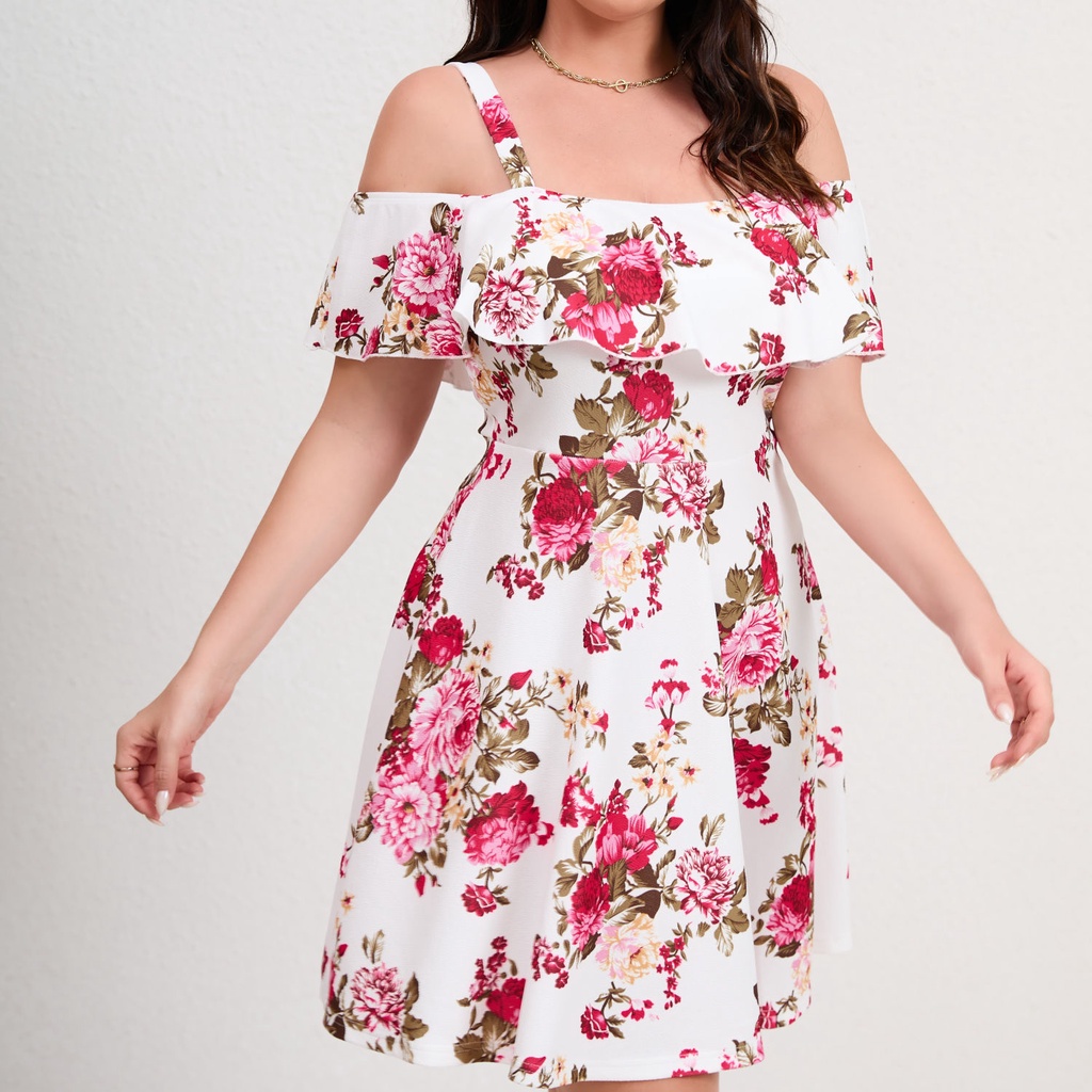 Đầm Xòe Không Tay Dáng Ôm In Hoa Cỡ Lớn 100kg plus size 200 pound Cho Phụ Nữ Trung Niên Và Người Lớn Tuổi11.27