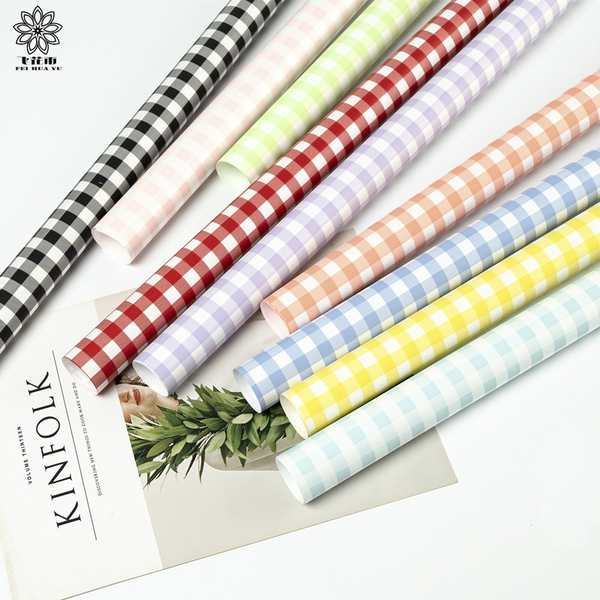 Giấy gói hoa 1 bông giấy gói hoa Mùa hè kiểm tra hoa bao bì giấy quà tặng lưới Ouya giấy không thấm nước bó hoa giấy bao bì cửa hàng hoa vật liệu đóng gói