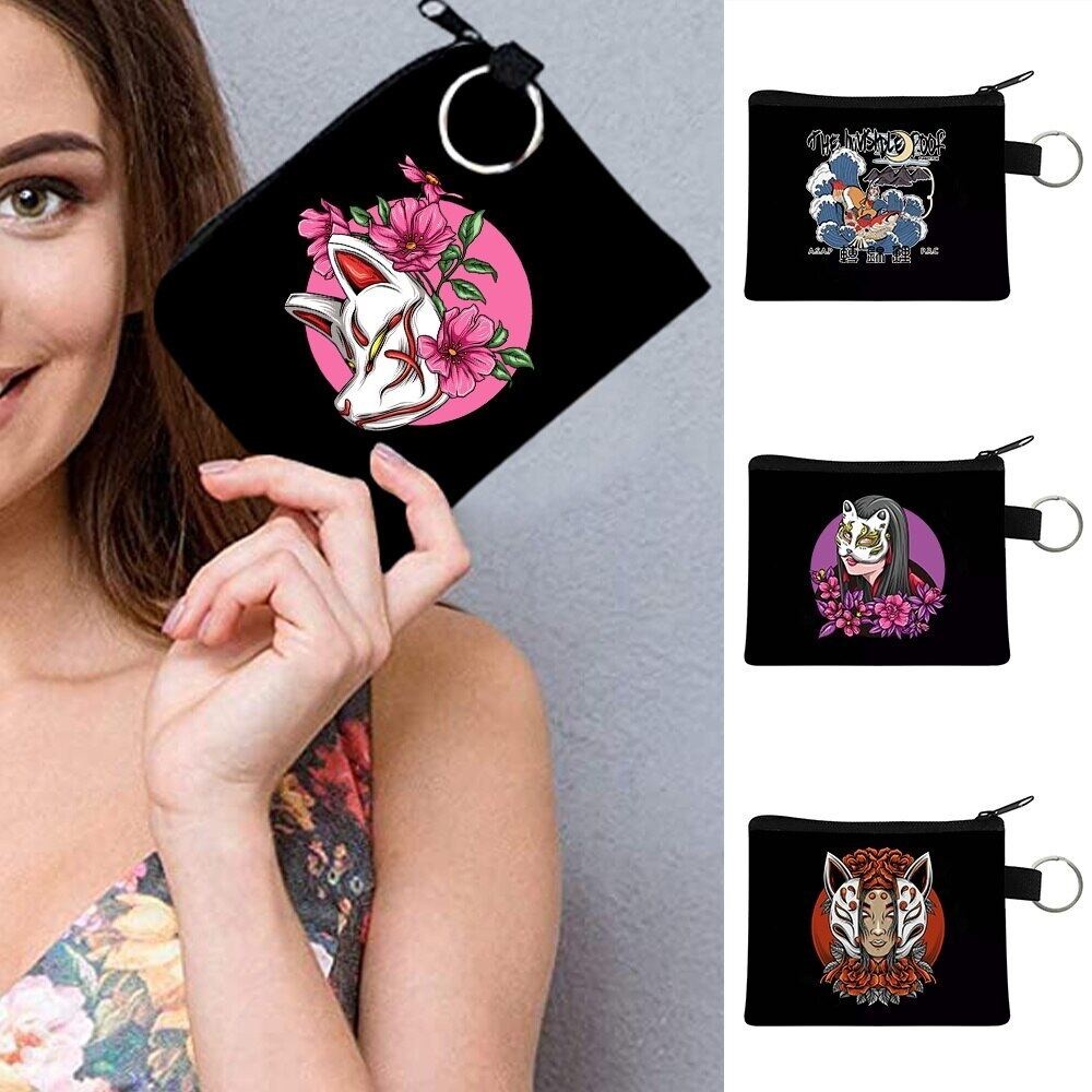 Fashion Women’s Coin Purse Key Bag Card Holder Earphone Lipstick Organizer Pouch Canvas  Bags Mask P