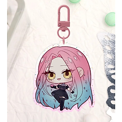 ALNST Mizi Double-sided Glitter Acrylic Keychain Mua Decor Shop
