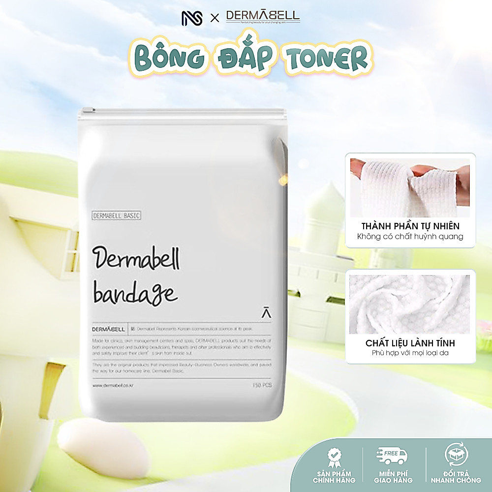 Bông Đắp Toner DERMABELL – Bông Lotion Kéo Giãn Hàn Quốc, Đắp Mask & Tẩy Trang