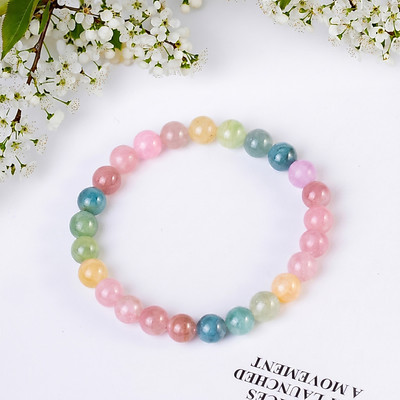 Vòng Tay Tourmaline Tự Nhiên Cầu Tài Lộc Màu Kẹo Size 7ly - Ngọc Trai Trường Thịnh