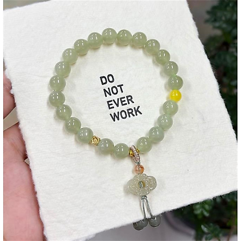 Thời trang hợp thời trang mới Ngọc Hetian đẹp + Vòng tay khóa Hetian Jade Ruyi