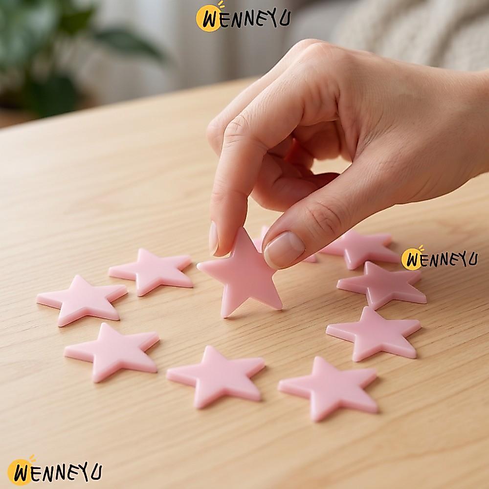 EENNEYU 100 Decal Dán Tường Ngôi Sao, Nhãn Dán Ngôi Sao Dạ Quang PP Ngôi Sao, Trang Trí Phòng Màu Hồ