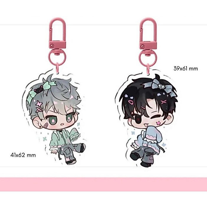 alien stage ivan and till keychain, alnst merch, kawaii chibi keychains, ivantill, alien stage gifts