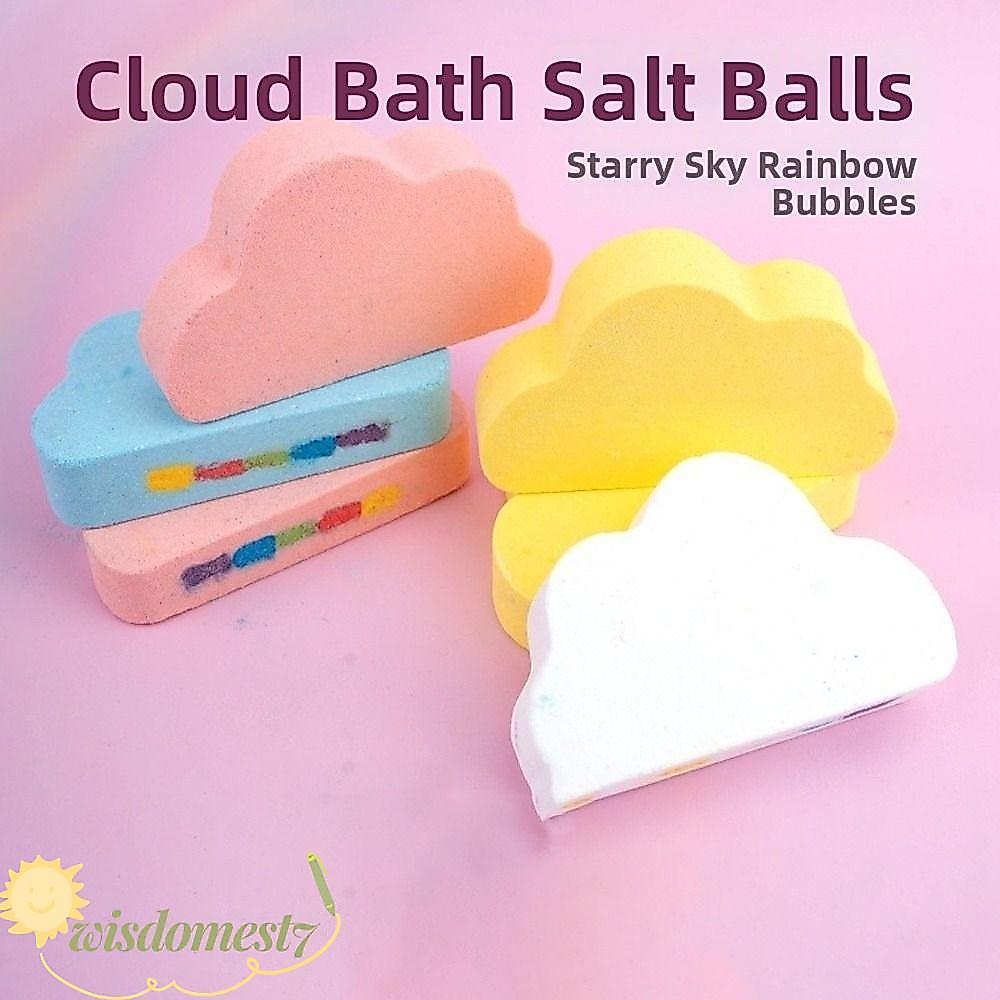 WISDOM Rainbow Cloud Bath Ball, Rainbow Color Cascade Cloud Shaped Bath Fizzers, Handmade hòa tan Fi