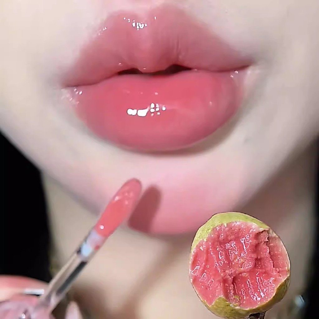 Sweet Guava Water Gloss Mirror Lip Gloss Daily All-Match Màu khỏa thân Tự nhiên Trắng lâu trôi Son m