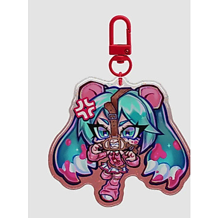 Hatsune Miku x Gloomy Bear Epoxy Glitter Keychain