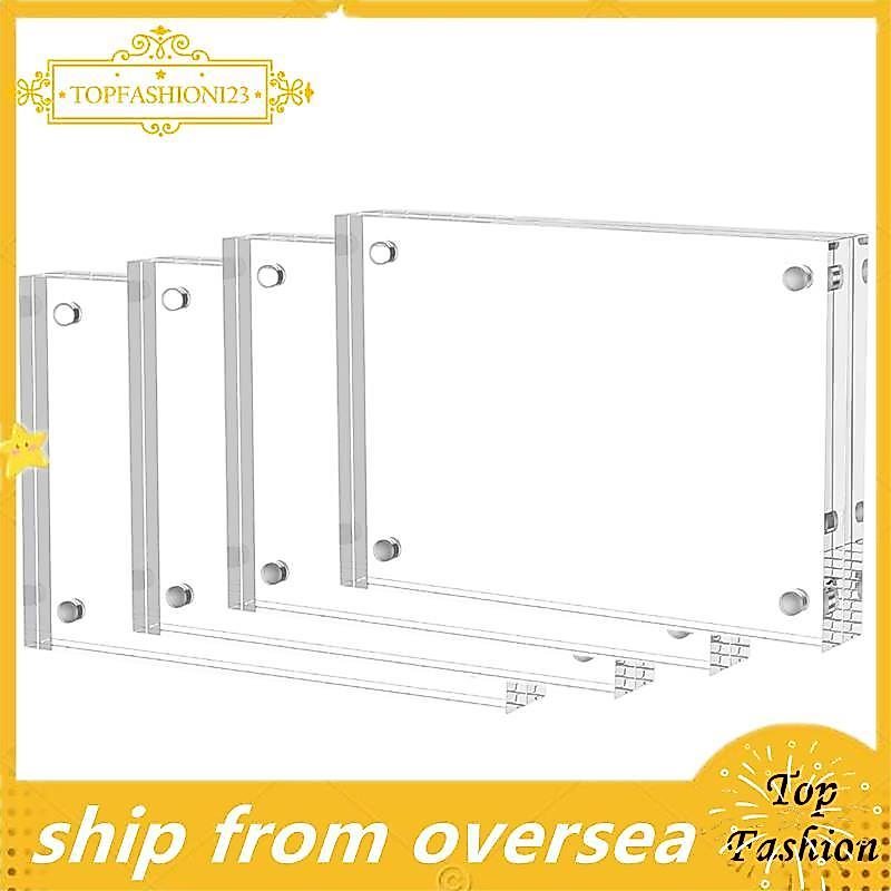 [TopFashion] 4 Gói Khung Ảnh Acrylic 3.5x5 Nam Châm Hai Mặt Khung Ảnh, Khung Acrylic Trong Suốt Cho 