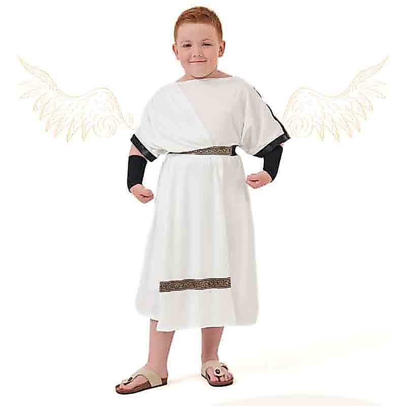 Halloween Kid Boys Ancient Greek Rome Warrior Costumes Medieval Children White Robe Cosplay Carnival
