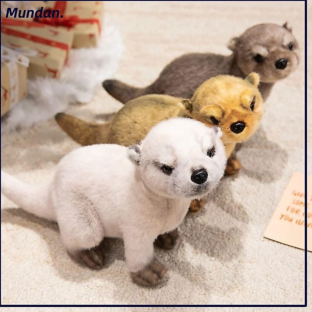 Búp bê Otter MUNDAN, Búp bê sang trọng Otter 38CM, Tư thế nằm dễ thương Mô phỏng Otter Thú nhồi bông