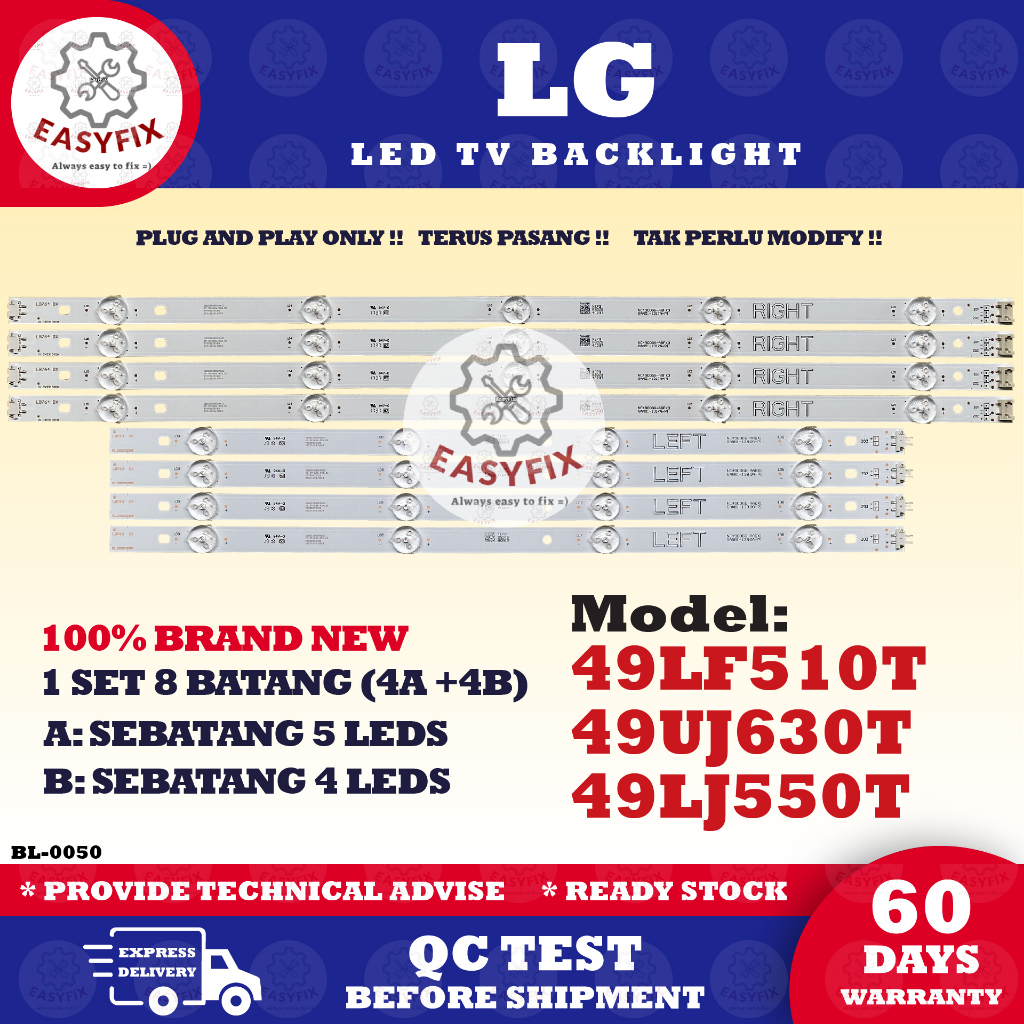 49UJ630T / 49LF510T (MỚI) Tivi LED 49LJ550T 49 INCH (ĐÈN TV) 49 "BACKLIGHT LG 49LF510T.ATS Mla9 / (Đ