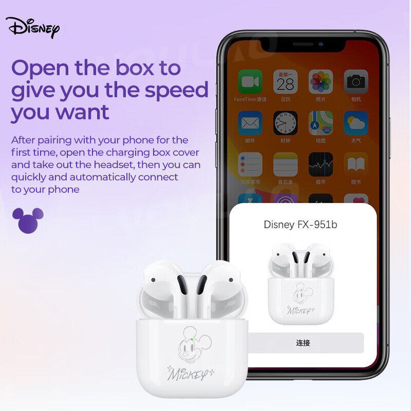 Tai Nghe Bluetooth 5.2 Không Dây Âm Thanh HIFI 9D Chống Nước Có Mic Disney FX-951B