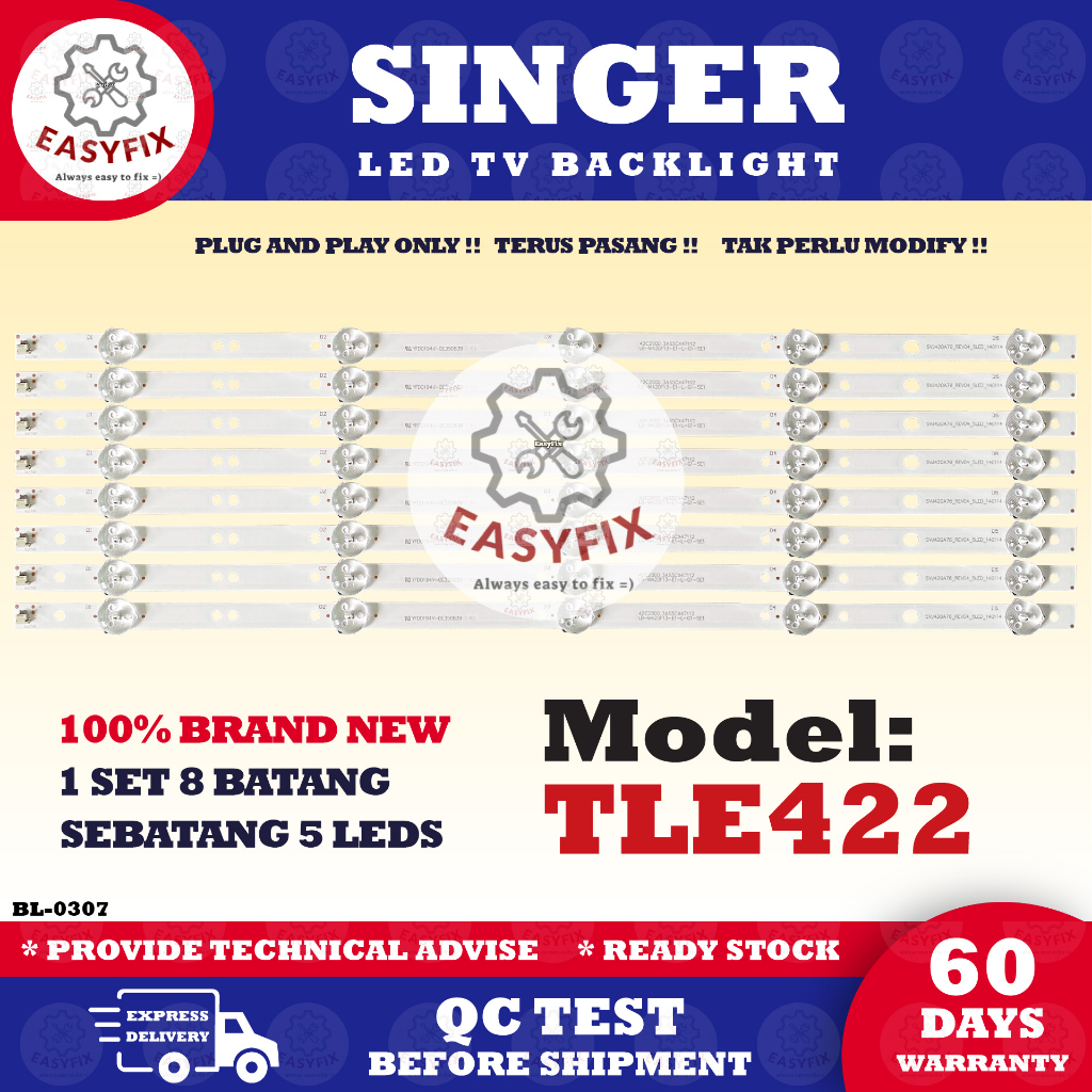 SINGER INCH TLE422 42 TV (ĐÈN TV) ĐÈN LED 42 "TLE422A TLE-422 TLE 422 Mla9 (ĐÈN)"