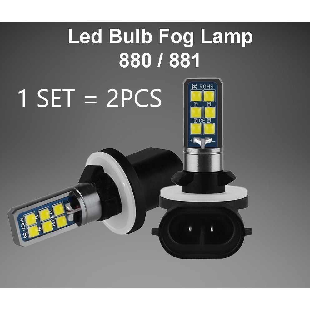 Cặp H27 1 x 881 880 LED 6000K Đèn Sương Mù Ô Tô Tự Động Led 12v tc3