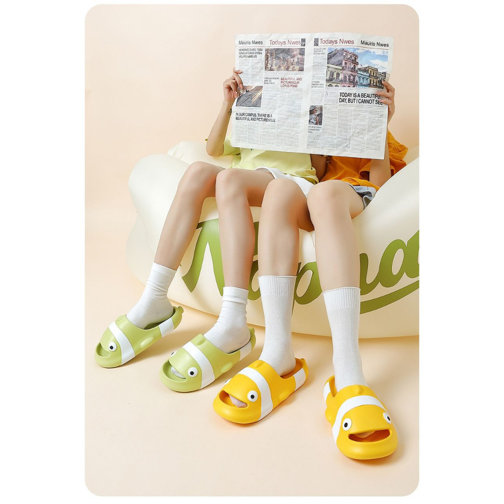 Thời trang mùa hè Dép cá hề Nemo 、dép cá koi đế bánh mì siêu nhẹ cho người lớn