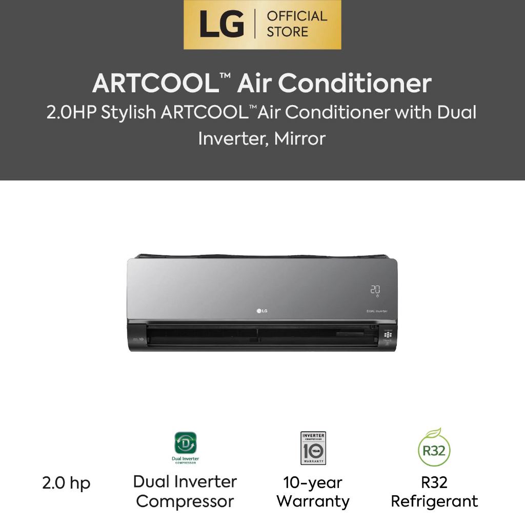 [2024] 2.0HP Stylish ARTCOOL™ Air Conditioner with DUAL Inverter, Mirror