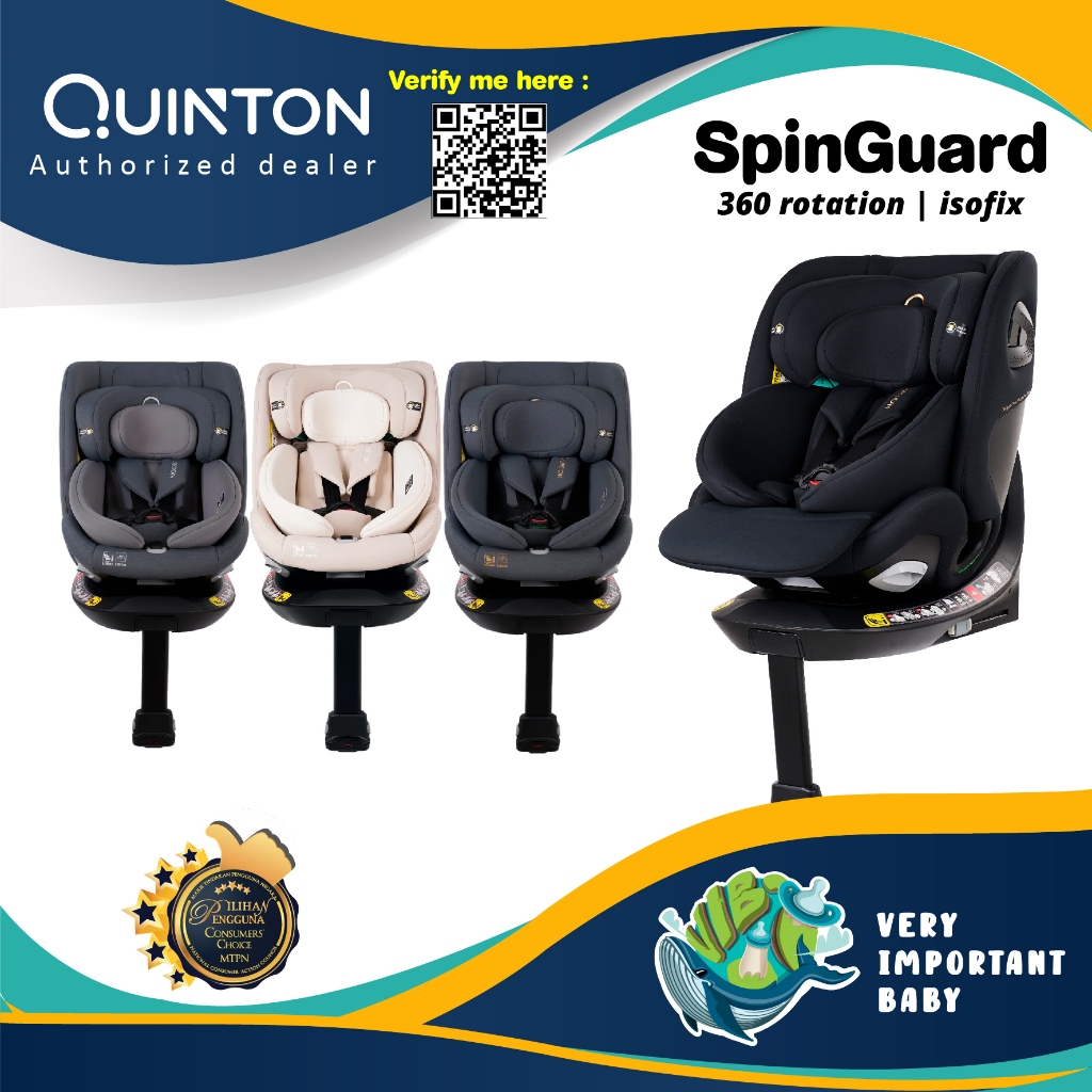 [𝟏𝟎% 𝐂𝐀𝐒𝐇𝐁𝐀𝐂𝐊 + 𝐅𝐑𝐄𝐄 𝐒𝐇𝐈𝐏𝐏𝐈𝐍𝐆 𝐖𝐌] Quinton SpinGuard 360 Car seat | Isofix + Support leg