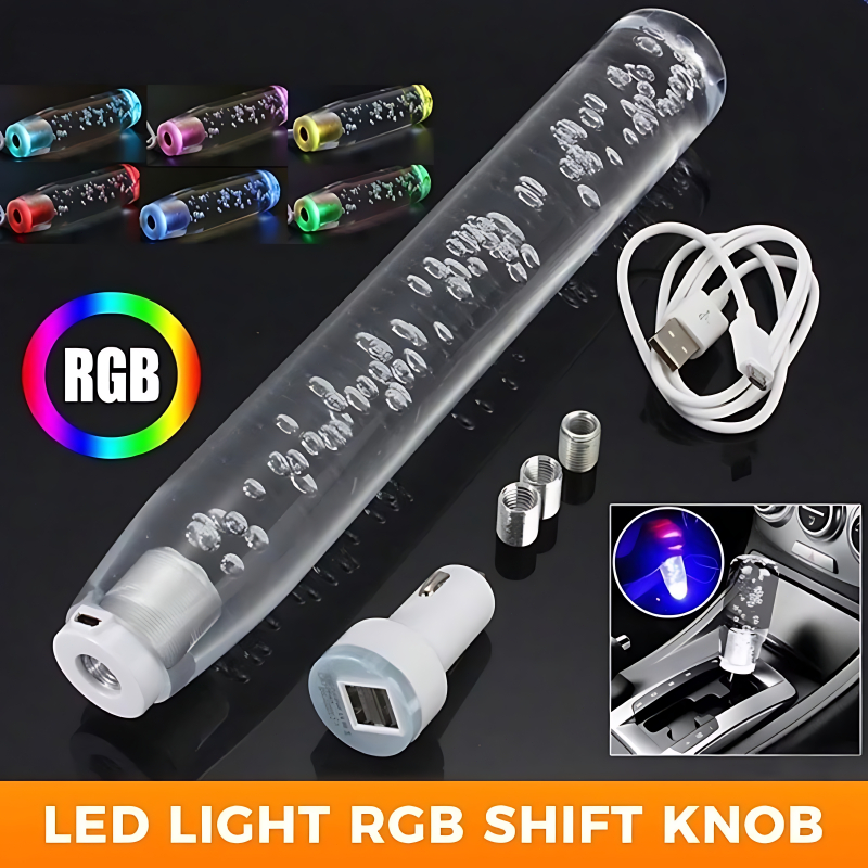 GBS CAR LED Colorful Car Gear Knob Crystal Bubble Style Manual Car Gear Stick Shift Shifter Lever Knob