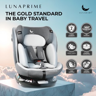 LUNABABY LunaPrime 360 Baby Car Seat With ISOFIX & LATCH (ECE & JPJ Certified)