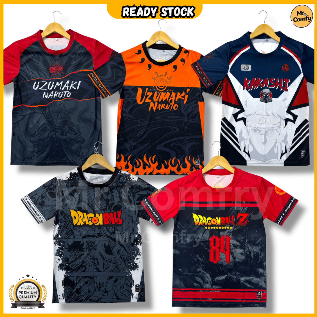 BAJU JERSI NARUTO DRAGONBALL SUBLIMATION Jersey JERSI ANIMATE DEWASA BUDAK JERSEY ANIMATE CARTON
