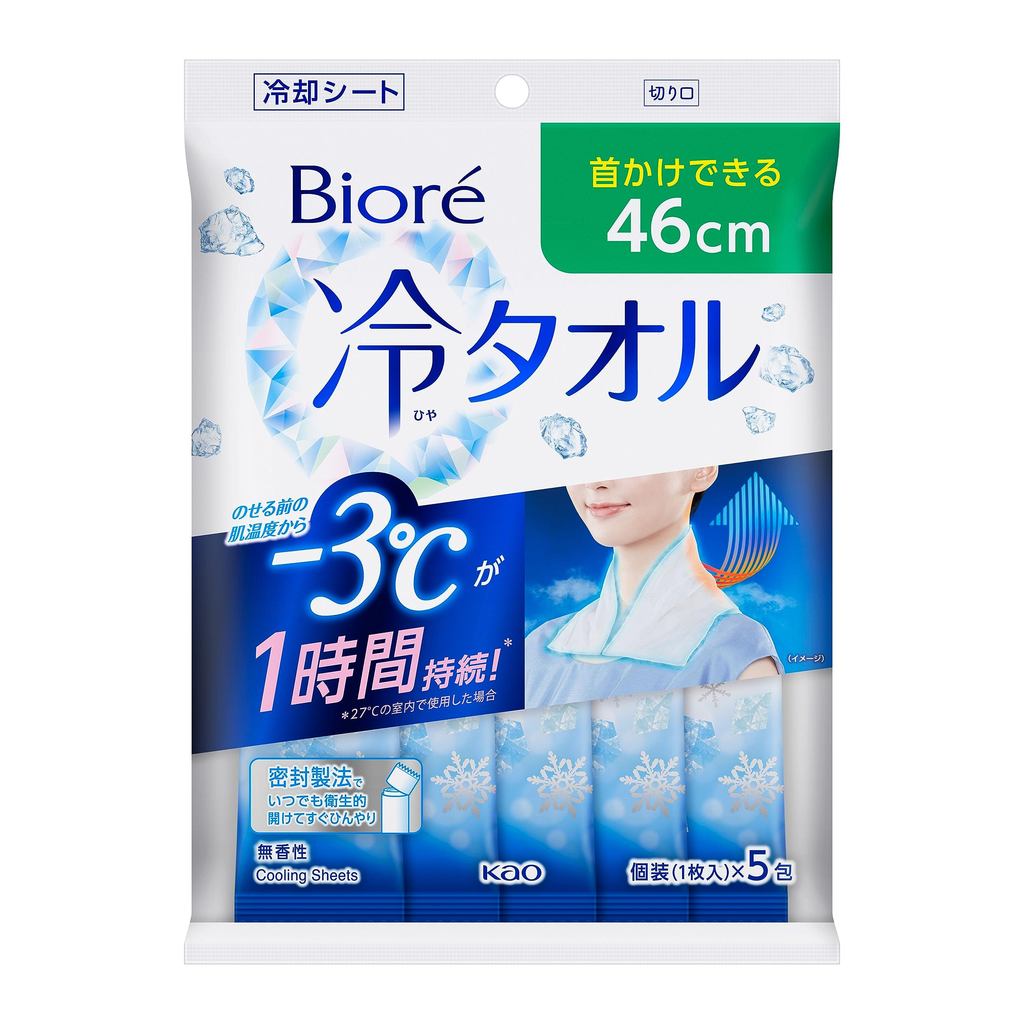 【Direct From Japan】Biore Cooling Towel, Unscented