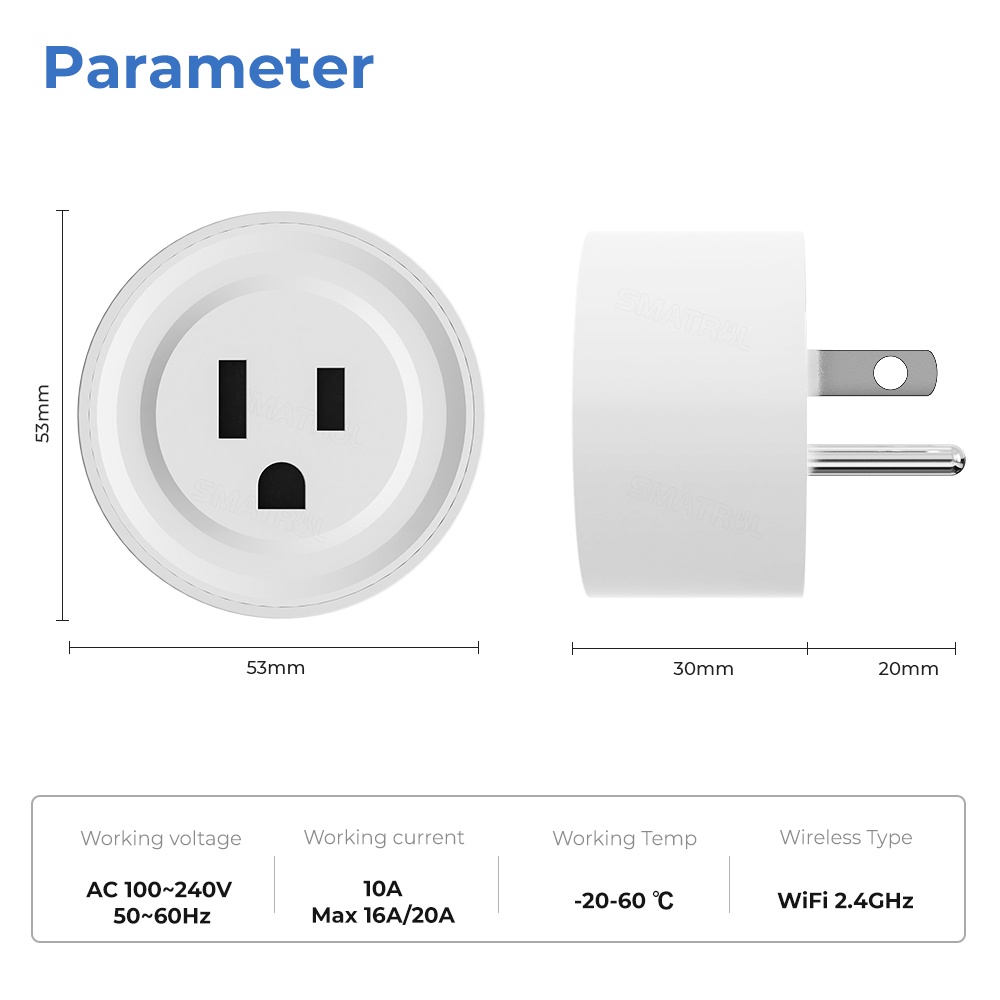 GOOGLE Phích Cắm Điện Thông Minh 20a / 16a wifi tuya Phích Cắm us