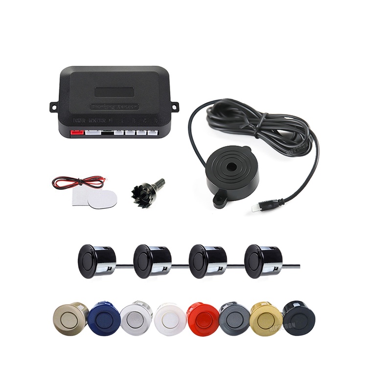 Car Parking Sensor 4 Sensors Buzzer 22mm  Kit Reverse Backup Radar Sound Alert Indicator Probe System 12V