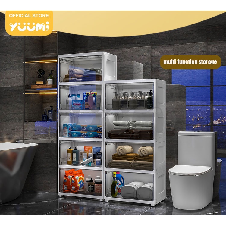 Yuumi Công Suất Lớn Chiều cao 180cm Trong Suốt Đồ Chơi Trẻ Em Tủ Quần Áo Hộp Bảo Quản Hộp Bảo Quản Sách