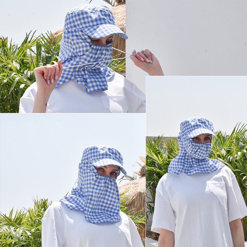 Mũ Vành Rộng Chống Tia UV Họa Tiết Caro Thời Trang Đi Săn/Đi Săn Cho Nữ